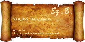 Szajkó Benjámin névjegykártya