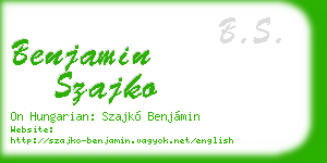 benjamin szajko business card